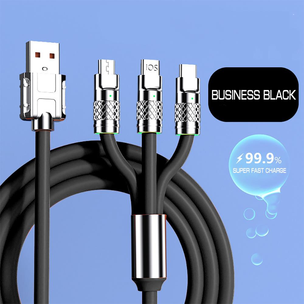 Picture of 120W Zinc Alloy Super Fast Charging Cable For iPhone Lightning Samsung Type C Micro USB Cord 1.2m/47in
